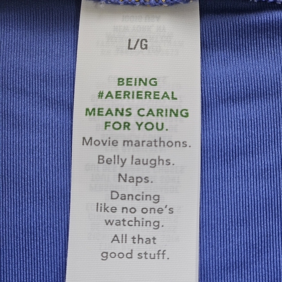 NWT Aerie Bikini Bottom Women Sz L Blue and Tan Checkered High Cut Cheeky Beach - Picture 4 of 7